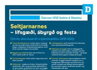 Fjórtán áhersluatriði úr stefnuskrá XD á kjörtímabilinu 2018-2022