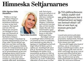 Himneska Seltjarnarnes. Grein eftir Sigrúnu Eddu Jónsdóttur sem skipar 3. sæti XD