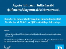 Fundarboð: Fulltrúaráð sjálfstæðisfélaganna á Seltjarnarnesi