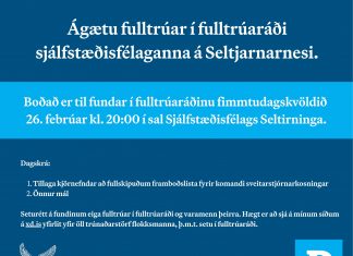 Fundarboð: Fulltrúaráð sjálfstæðisfélaganna á Seltjarnarnesi